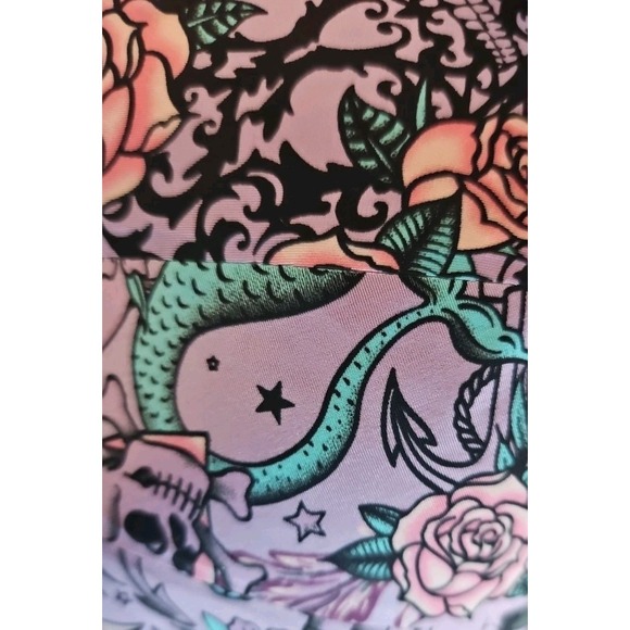 Torrid Curve Bra 40C Unwired Mermaid Rockabilly Lavender & Lace Cross Back - Picture 2 of 5